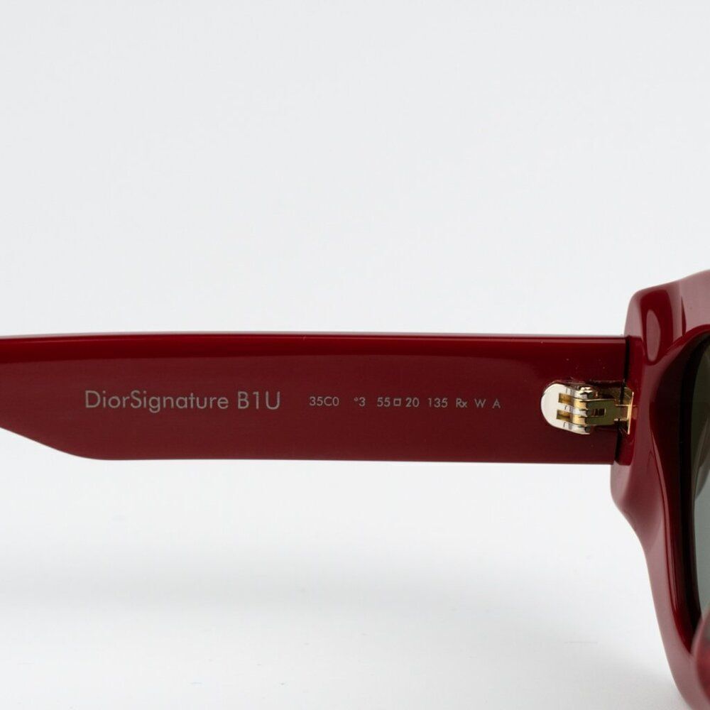 SALE! NEW Dior DIORSIGNATURE B1U 35C0 Shiny Red Green Women Sunglasses - Picture 10 of 12